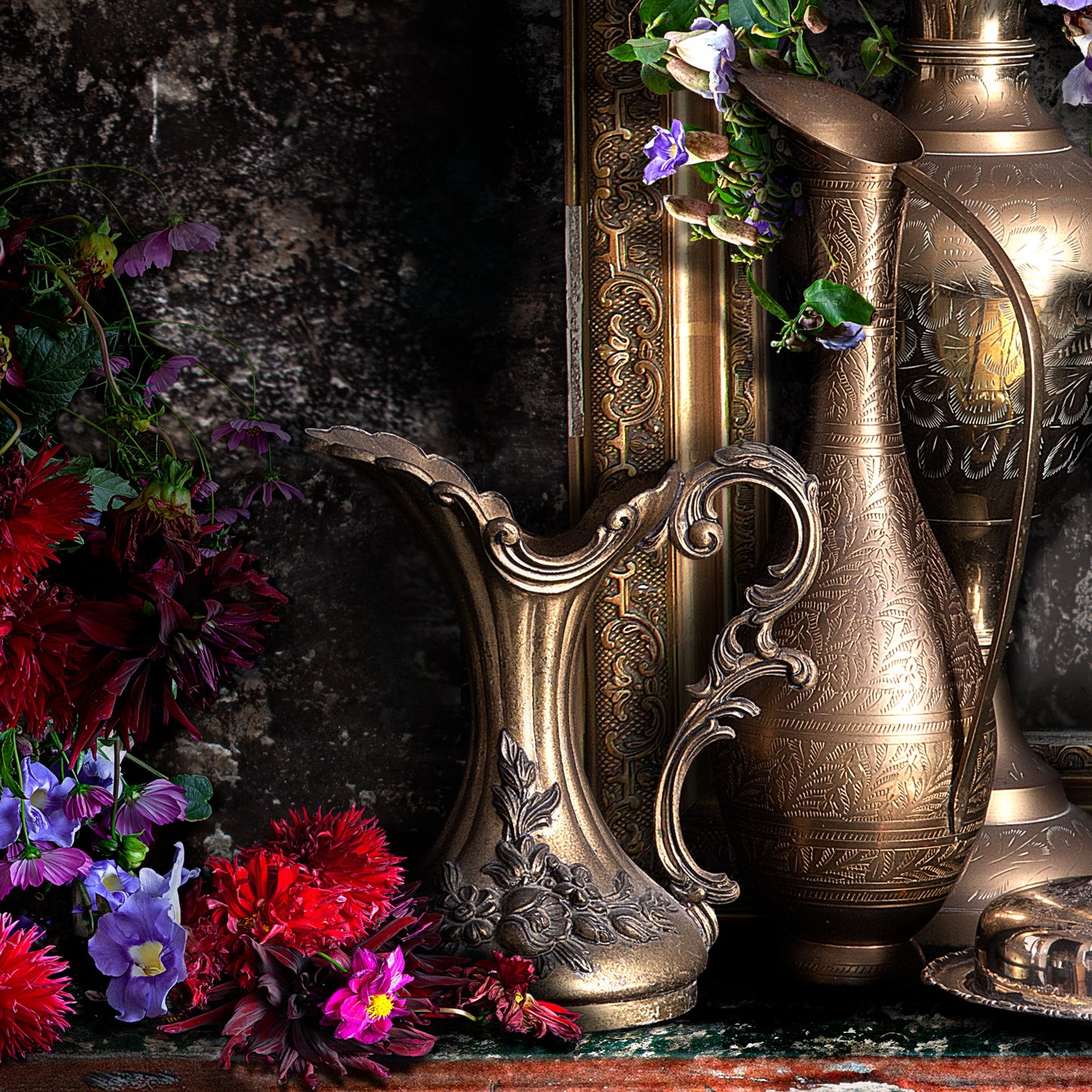 Dahlias and Gilt