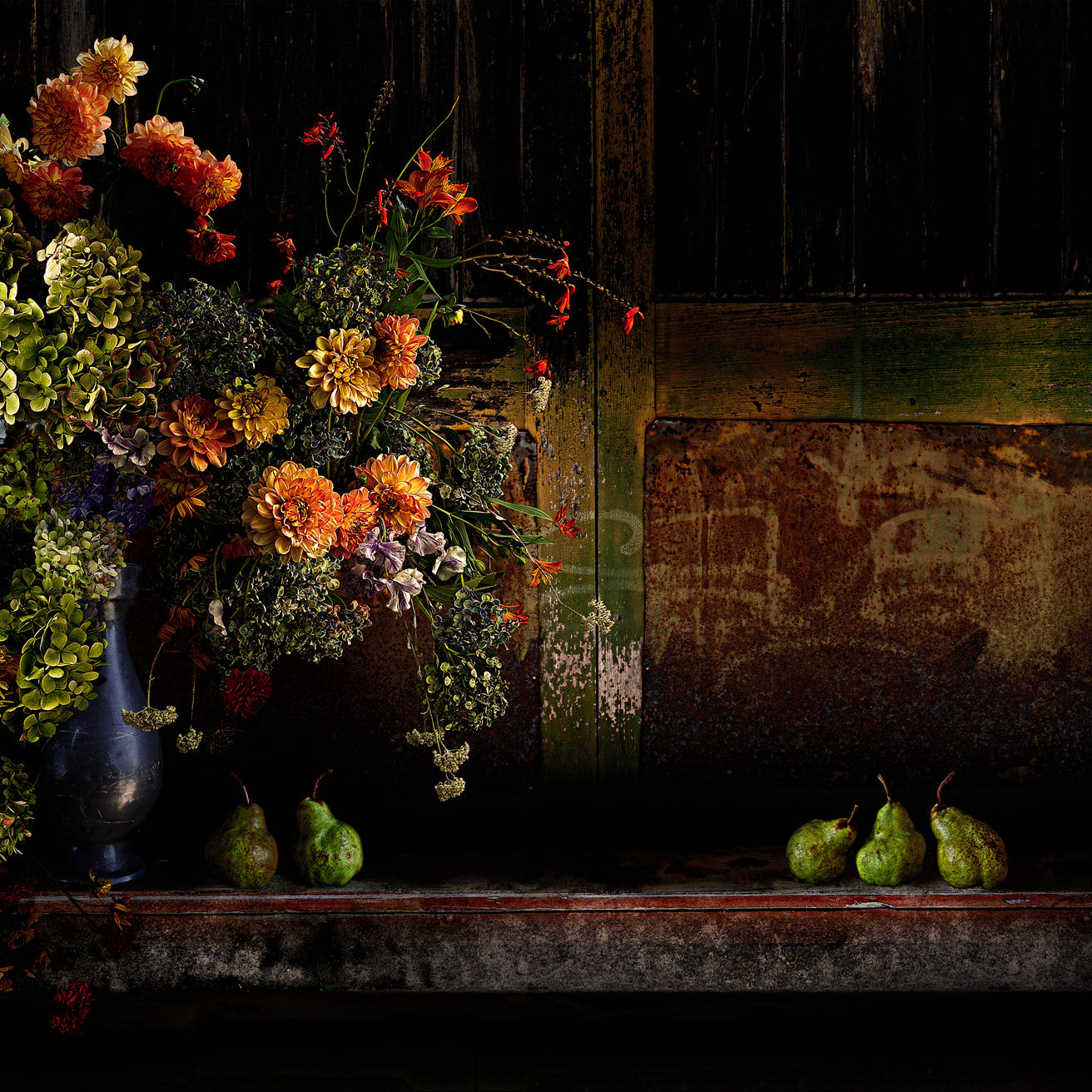 Hydrangeas and Pears