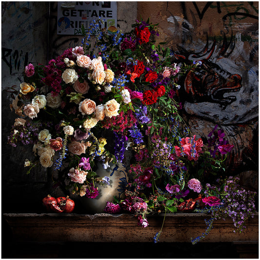 Bulls and Roses Fine Art Print