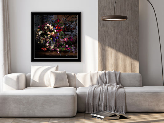 Bulls and Roses Fine Art Print