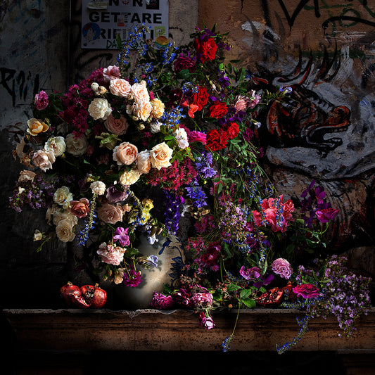 Bulls and Roses Fine Art Print