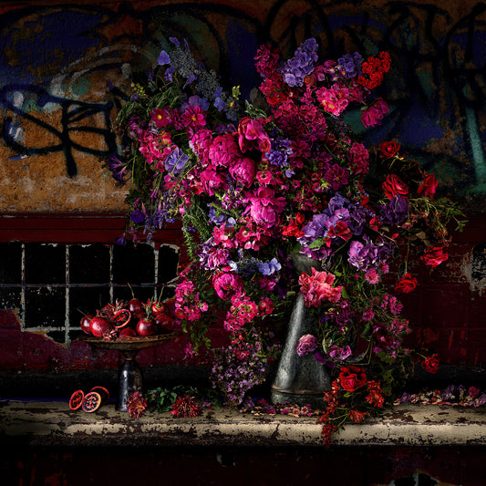Chrysanthemums and Tamarillos Fine Art Print - AVAILABLE AS A SMALL PRINT or LARGE LIMITED EDITION