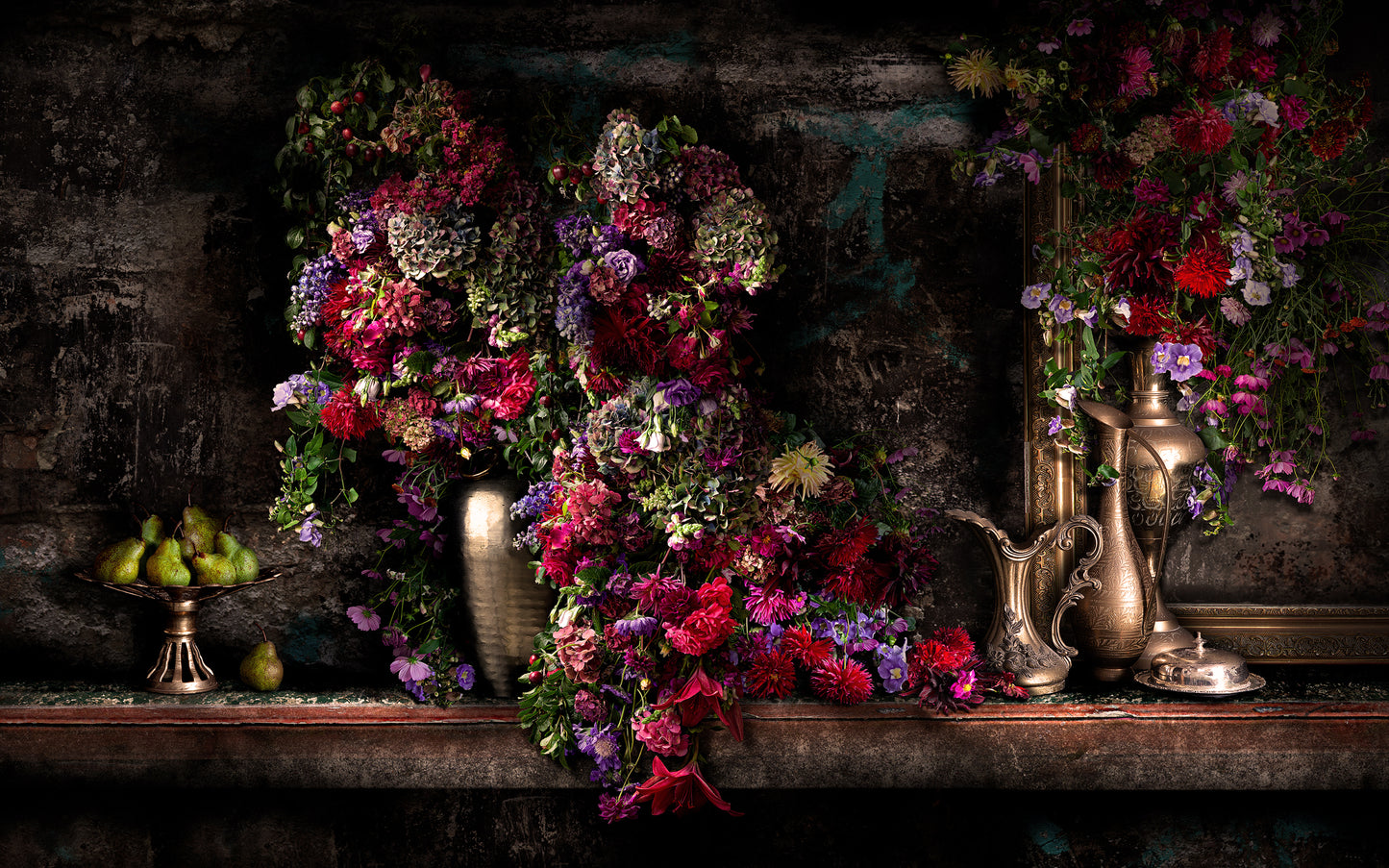 Dahlias and Gilt