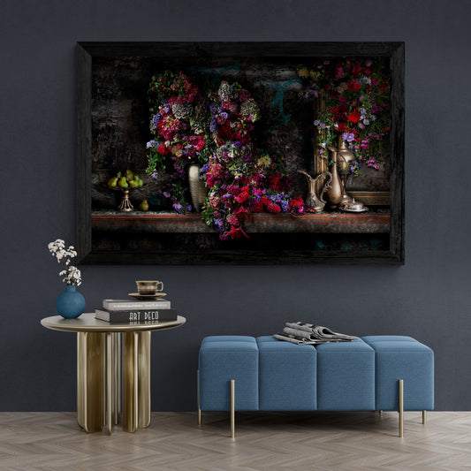 Dahlias and Gilt  Limited Edition Fine Art Print