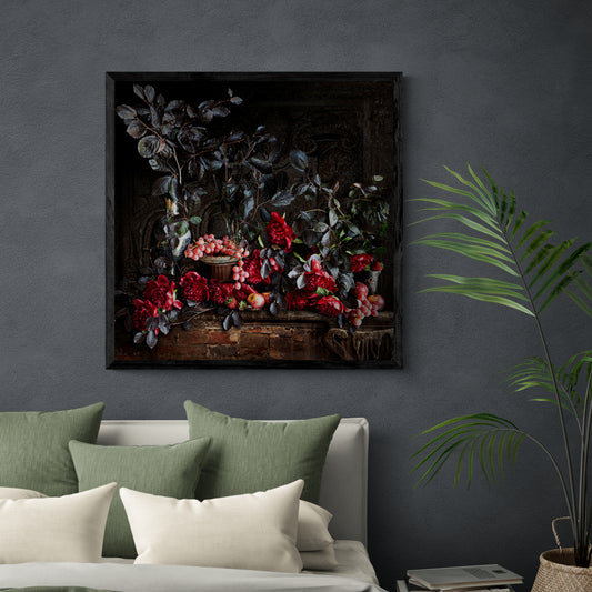 Peony and Beech Framed Art Print