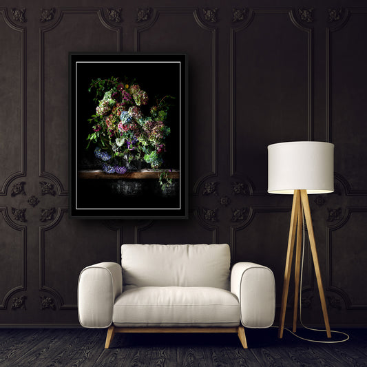 Hydrangeas and Morning Glory Fine Art Print