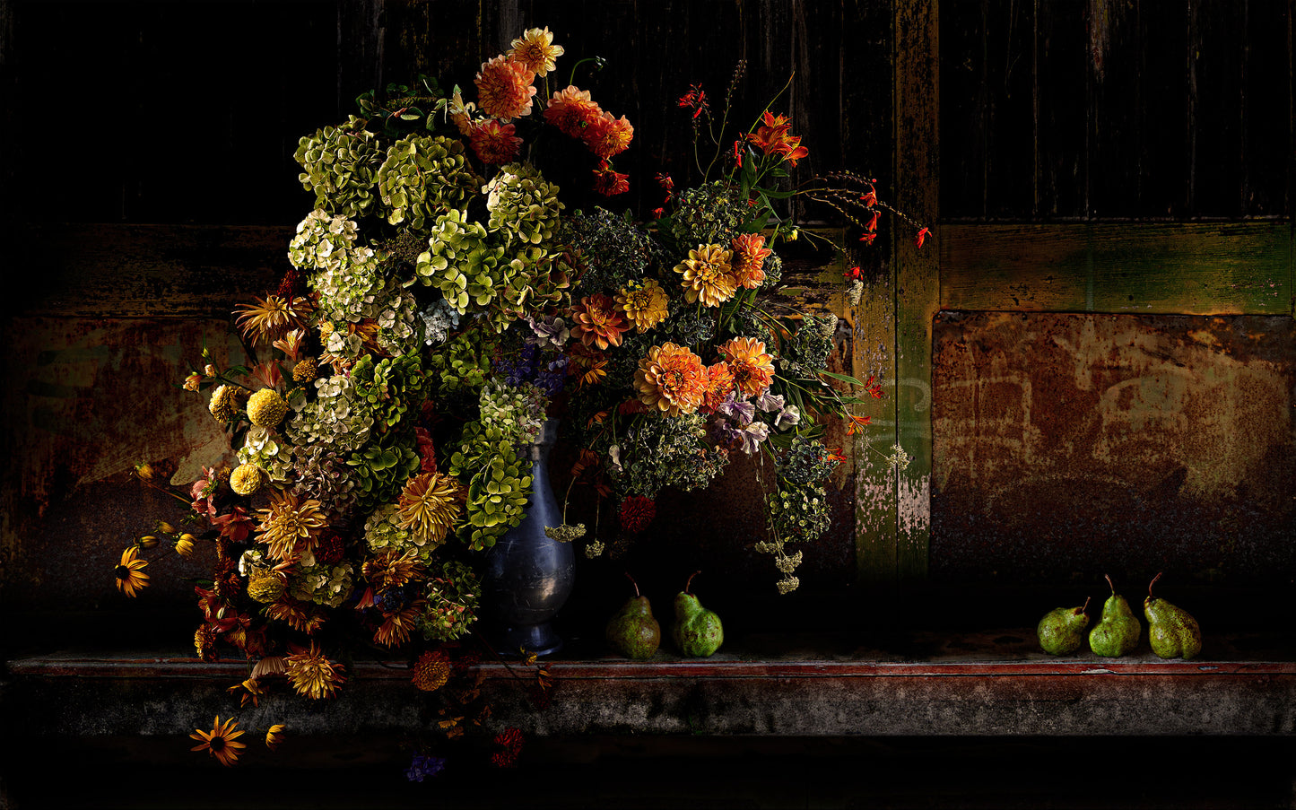 Hydrangeas and Pears