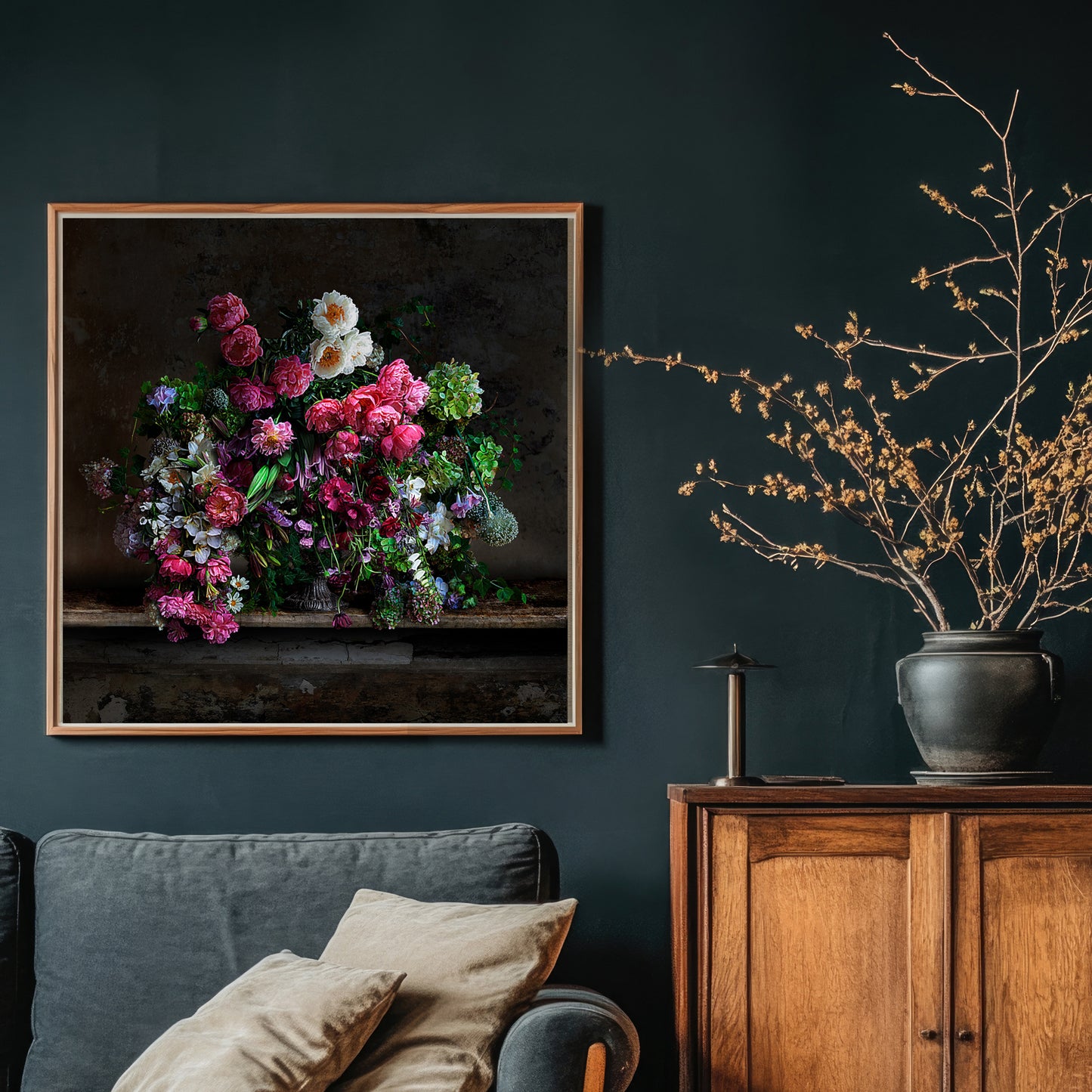 Peonies and Ivy Fine Art Print - AVAILABLE AS A SMALL PRINT or  LARGE LIMITED EDITION