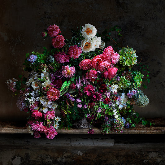 Peonies and Ivy Fine Art Print - AVAILABLE AS A SMALL PRINT or  LARGE LIMITED EDITION