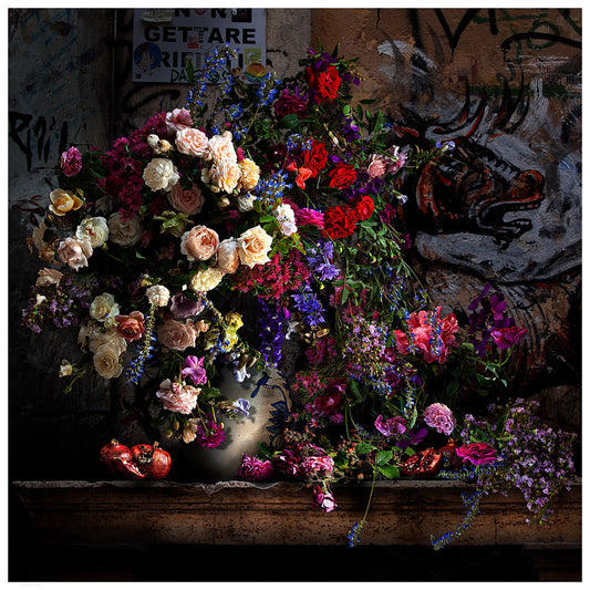Bulls and Roses Fine Art Print